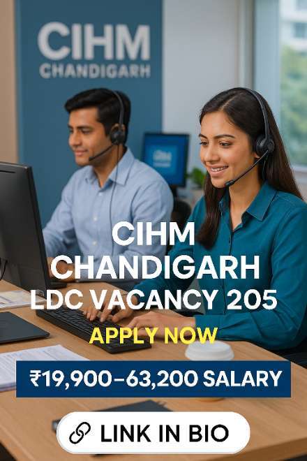 CIHM Chandigarh LDC Vacancy 2025