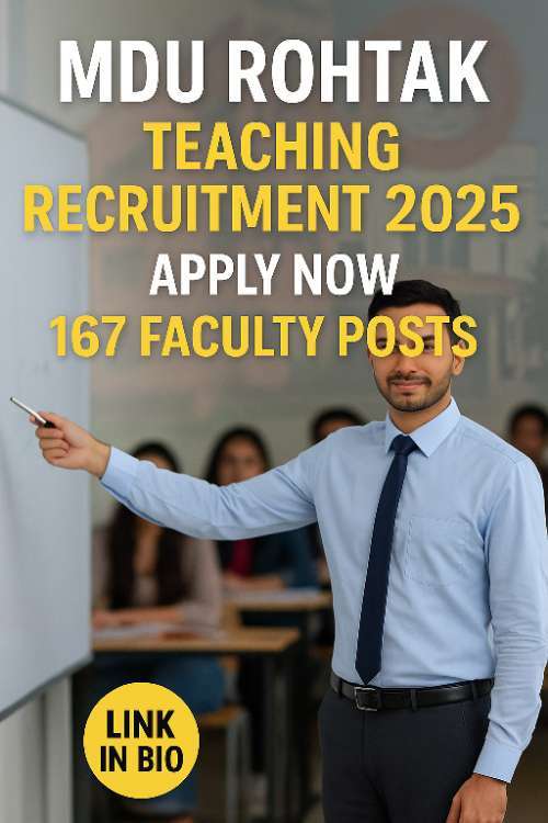 MDU Rohtak Teaching Recruitment 2025
