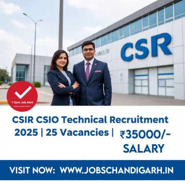 Chandigarh CSIR CSIO Technical Staff Recruitment 2025